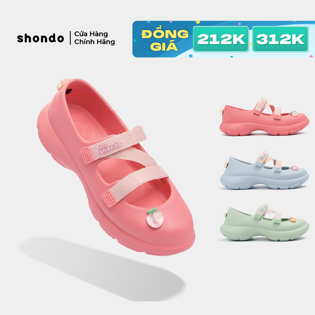 Giày Búp Bê Thể Thao Bé Gái Shondo Ballet Sneaker Dreamie Quai Ngang Mềm Nhiều Màu
