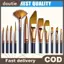 Doutie 12 Chiếc Nghệ Sĩ Lông Nylon Flat Brush Set Cho Màu Nước Sơn Dầu Vải Tranh Lớp Học Nghệ Thuật Bộ VN