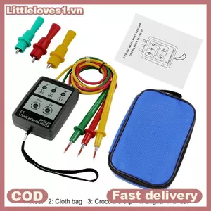 Littleloves1 Máy đo pha xoay chiều 3 pha Máy dò pha Máy kiểm tra xoay Chỉ báo pha Kỹ thuật số Chỉ báo sắp xếp pha VN