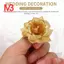 Bộ 50 Hoa Hồng Lụa Kẹp Cưới Nhân Tạo Trang Trí Đám Cưới Đầu Hoa (Vàng)