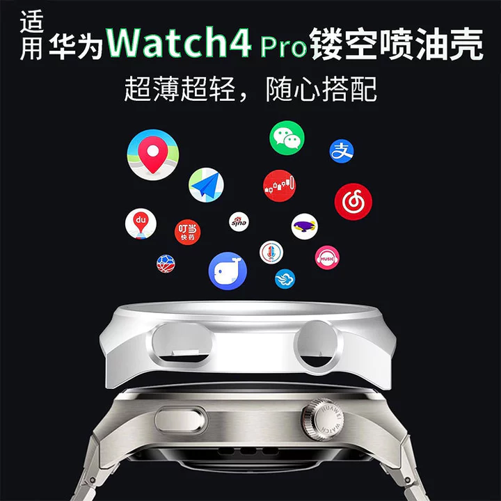 Thích hợp cho đồng hồ Huawei Watch4 Pro Vỏ bảo vệ Đồng hồ thông minh Vỏ bảo vệ nửa gói Vỏ cứng PC thể thao Vỏ cứng phun nhiên liệu rỗng Đồng hồ chống  – 4