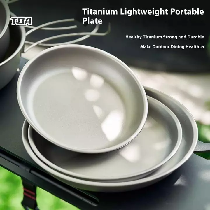 TOA 1 Đĩa cắm trại Titan Bộ đồ ăn du lịch Bộ đồ ăn có thể ổn định Đồ dùng cắm trại Bacountry Bộ đồ ăn cho Bapaing Thiết bị dã ngoại VN