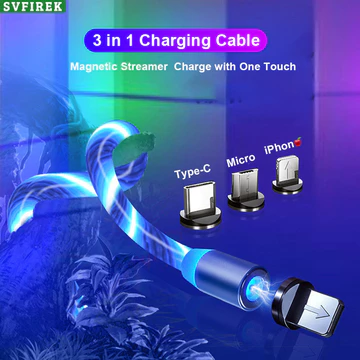Cáp sạc 3 trong 1 Cáp dữ liệu chảy 2A Dây sạc nhanh Micro Type C Đèn LED Dây sạc USB cho điện thoại di động