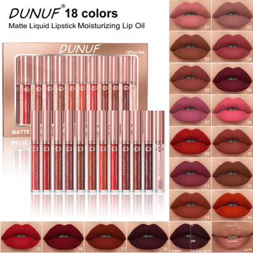 | 【his romand】 | ❃DUUNUF Bộ 12 Món Son Bóng Bộ Hộp Quà Tặng Son Môi Bề Mặt Gương Mờ Không Dễ Tháo Trang Điểm Giữ Màu Son Bóng Trang Điểm Xuyên Biên Giới❧