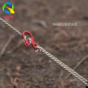 EXPO GIỚI HẠN 5 chiếc Khóa dây lều cắm trại, Khóa dây lều hình ốc sên 3 lỗ, Khóa dây gió bằng hợp kim nhôm có thể điều chỉnh bền bỉ Khóa dây Khóa lều cắm trại