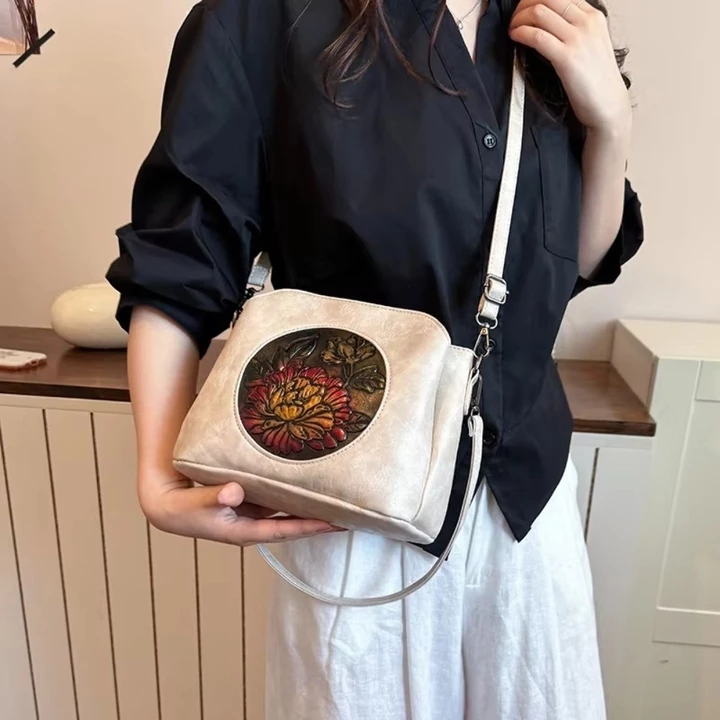 Women's Vintage PU Leather Crossbody Bag – 3
