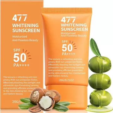 Kem chống nắng làm trắng SPF50, Kem chống nắng mặt, Kem chống nắng dưỡng ẩm nhẹ, Kem bảo vệ làm sáng da chống nắng kiểm soát dầu, Thích hợp cho mọi loại da, 20g (Một gói)