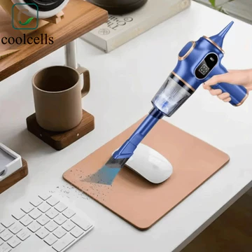 Máy hút bụi ô tô COOLCELLS, Máy hút bụi không dây công suất cao 120W 4500Pa, Hút mạnh mẽ Màn hình LCD sử dụng kép Máy hút bụi cầm tay Vệ sinh văn phòng