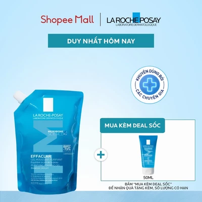 [ĐỘC QUYỀN ONLINE] Gel rửa mặt cho da dầu mụn nhạy cảm Effaclar Foaming Gel 400ml (Túi refill)