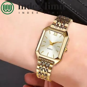Bộ đồng hồ GIỚI HẠN và vòng tay kim cương giả, Đồng hồ thạch anh nữ trang sức hình chữ nhật, Mặt số Roma sang trọng nhẹ nhàng Đồng hồ đeo tay nữ Hàn Quốc Đồng hồ đeo tay nữ Quà tặng thời trang