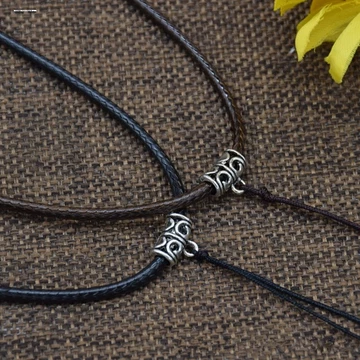 Bạc Khóa Da Dây Vòng Cổ Dây Mặt Dây Chuyền Dây Buộc Nam Nữ Vàng Pha Lê Ngọc Mặt Dây Chuyền Dây Mặt Dây Chuyền Sáp Dây