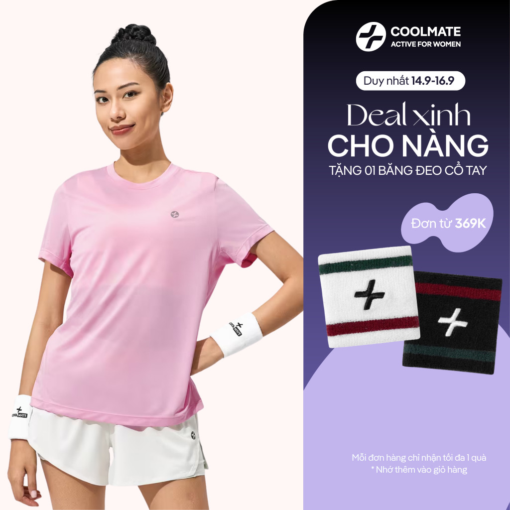 [369K TẶNG QUÀ]Áo thun thể thao nữ chạy bộ Core Tee siêu nhẹ, thấm hút, nhanh khô - Coolmate Active For Women