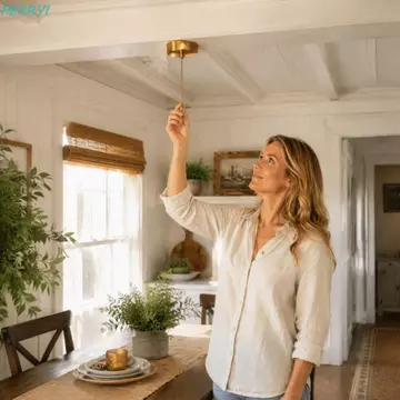 Công tắc đèn trần PERRY, Công tắc đèn dây kéo bằng đồng thau cổ 5 / 30 / 50 / 100cm, Công tắc đèn báo gắn trần điều khiển tiện lợi Công tắc đèn phòng tắm