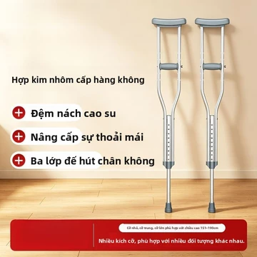 Nạng y tế, nạng kẹp nách chuyên dụng cho người già bị gãy xương, dụng cụ hỗ trợ đi lại chống trượt, phục hồi chức năng k