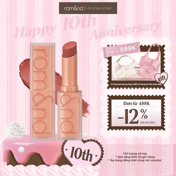 [Rom&nd] [Muteral Nude] Son thỏi lì, lên màu siêu xinh Hàn Quốc Romand Zero Matte Lipstick 3g