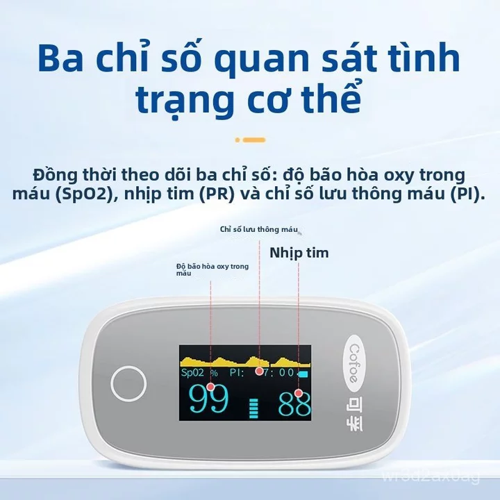 Máy đo oxy huyết Kefu OXH88W kẹp ngón tay đo nhịp tim SpO2 đầu ngón