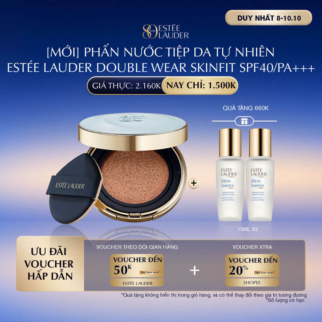 [MỚI] Phấn nước tiệp da tự nhiên Estée Lauder Double Wear SkinFit Cushion SPF40/PA+++
