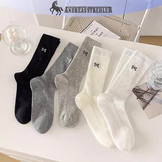 Onetimingfine 1 Cặp Nữ Mỏng Rỗng Ra Dài Rời Tất Ngọt Ngào Bé Gái Nhật Bản Màu Trơn Thoáng Khí Cotton Xuân Hè Stock VN