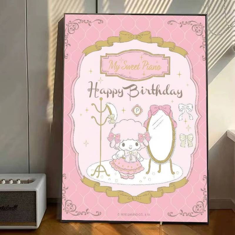 Anime Dễ Thương Sanrio My Sweet Piano Dễ Thương poster Tranh Tường Nghệ Thuật Trò Chơi Trang Trí Phòng Quà Tặng Trang Trí HD Tranh Xe Mèo