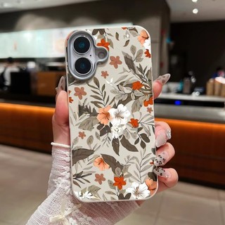 Ốp điện thoại TPU họa tiết da mềm cho iPhone 17 Pro Max 17 Vỏ điện thoại in hoa trắng chống sốc