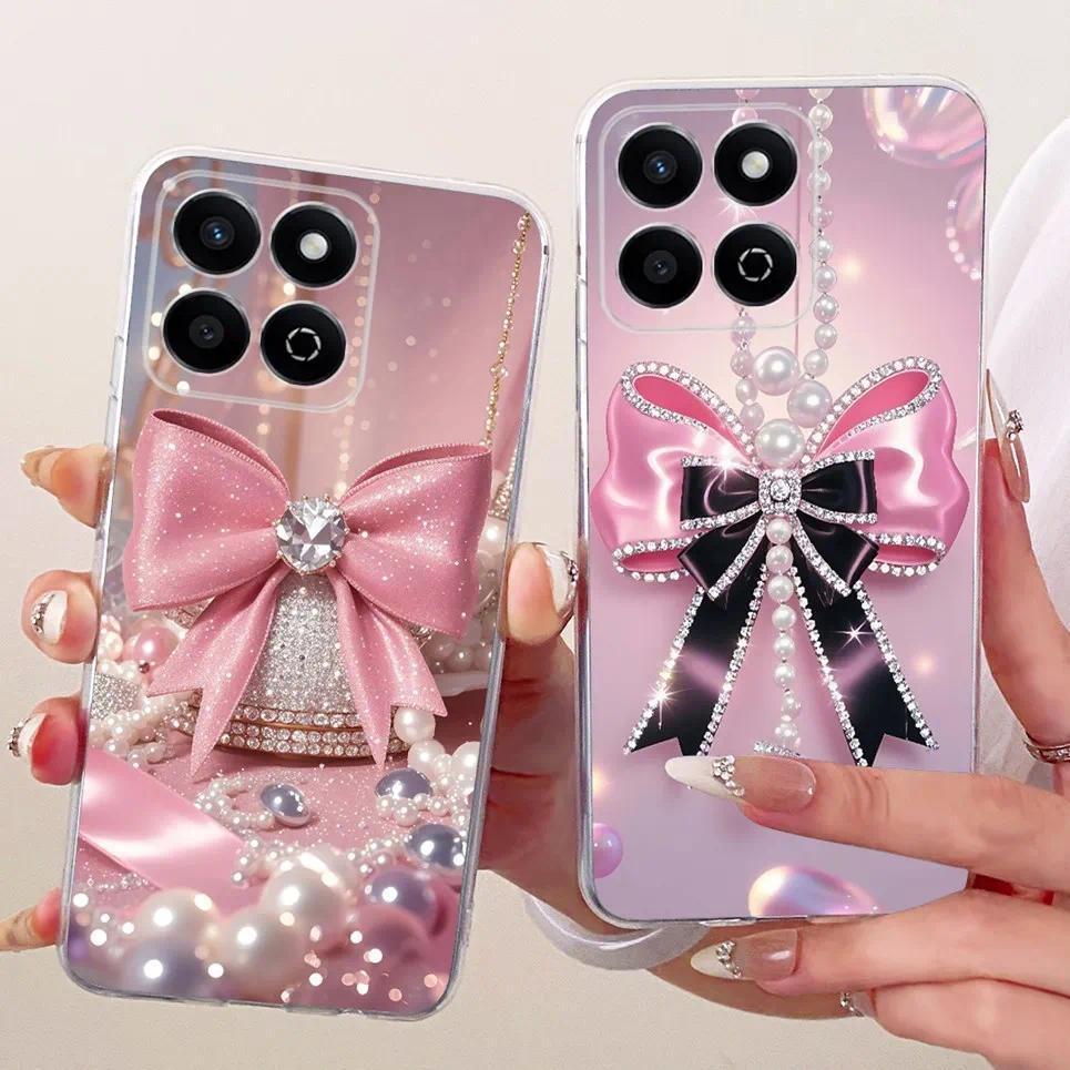 Dành Cho Honor X7C 4G / Honor 200 Vỏ Điện Thoại Thông Minh Nhiều Màu Sắc Butterflu Hoa Nơ Nữ Tính Mềm TUP Vỏ Silicon Trong Suốt