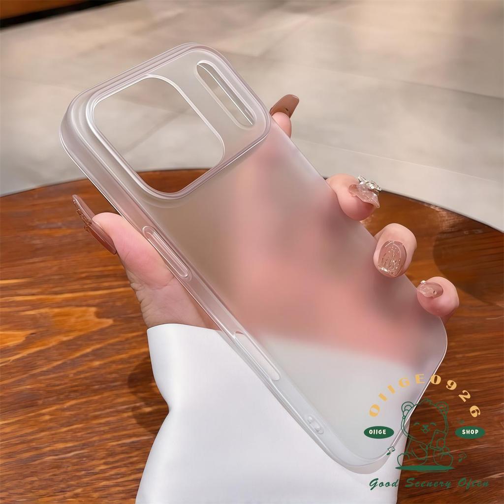 【 Ốp lưng iPhone17 】 Ốp điện thoại mờ siêu mỏng màu cam iphone 17 Pro Max 16 15 14 13 12 vỏ cho vỏ iPhone PC Vỏ cứng chống sốc