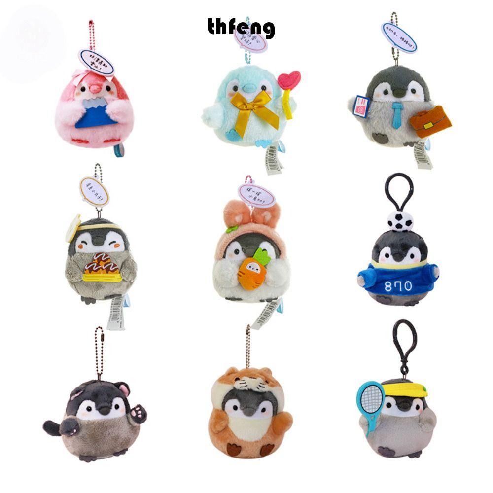 Mặt dây chuyền túi THFENG, Ba lô hoạt hình Charm Cross-dressing Penguin Doll Móc khóa, Quà tặng dễ thương cho trẻ em sang trọng Móc khóa động vật nhồi bông nhỏ