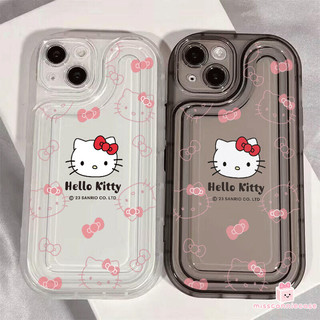 Ốp lưng tương thích cho IPhone 13 12 17 15 14 11 Pro Max Air 7Plus XR XS X Max 8 15 14 7 Plus SE Phim hoạt hình sáng tạo Hello Kitty Vỏ mềm dày trong suốt