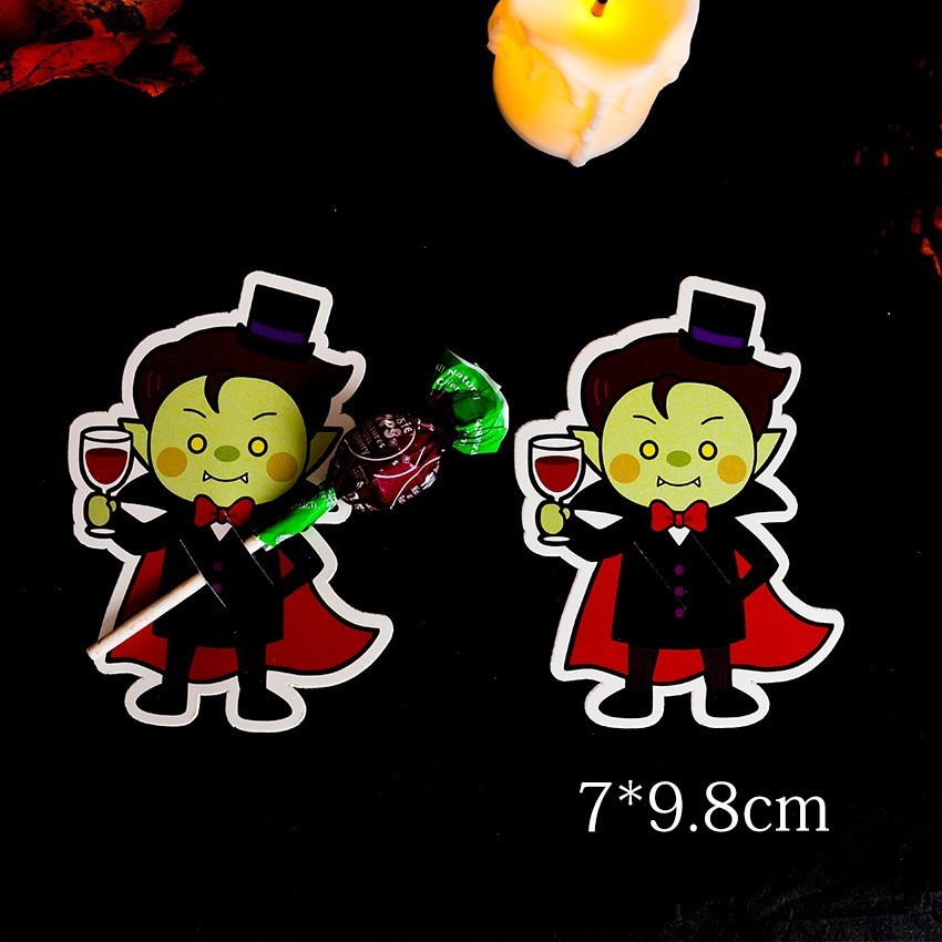 🔥 2025 🔥 Dễ thương phụ kiện quà tặng Halloween kẹo thẻ trang trí có hàng sẵn đạo cụ ảnh trang trí tiệc bao bì kẹo trẻ em ☉50 giá Halloween dơi ma ma cà rồng hình kẹo mút trang trí thẻ giấy kẹo bao bì thẻ✾