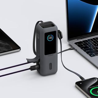 Vỏ bảo vệ bộ sạc METALWRK, Hộp đựng silicon chống rơi, Chống sốc di động có dây buộc Bộ sạc điện thoại linh hoạt cho du lịch Anker Zolo 165W