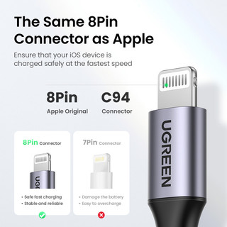 Cáp Sạc Nhanh UGREEN USB-C to L đạt MFi  - US304