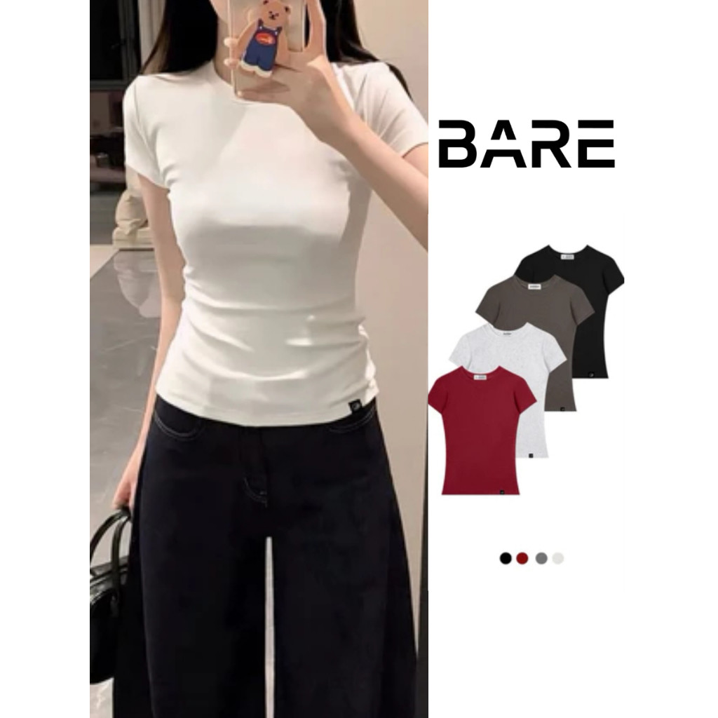 Áo Thun Thắt Eo Ôm Body Cổ Tròn Basic, Áo Ôm Body Nữ Chất ZipLụa Dày Dặn, Mềm Mịn Co Giãn_AT047