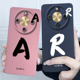 Dành Cho Honor X9d 5G Ốp Lưng May Mắn Chữ Cái Ban Đầu Chống Sốc Silicon Mềm Mờ Ốp Lưng Điện Thoại Cho HonorX9d X 9d 5G MTN-NX1 Vỏ
