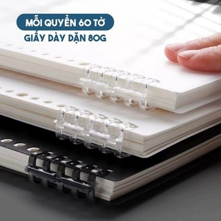 Sổ còng hiện đại A5 B5, kiểu dáng tối giản, chất liệu nhựa bền, 120 trang giấy trắng tự nhiên, phù hợp với mọi