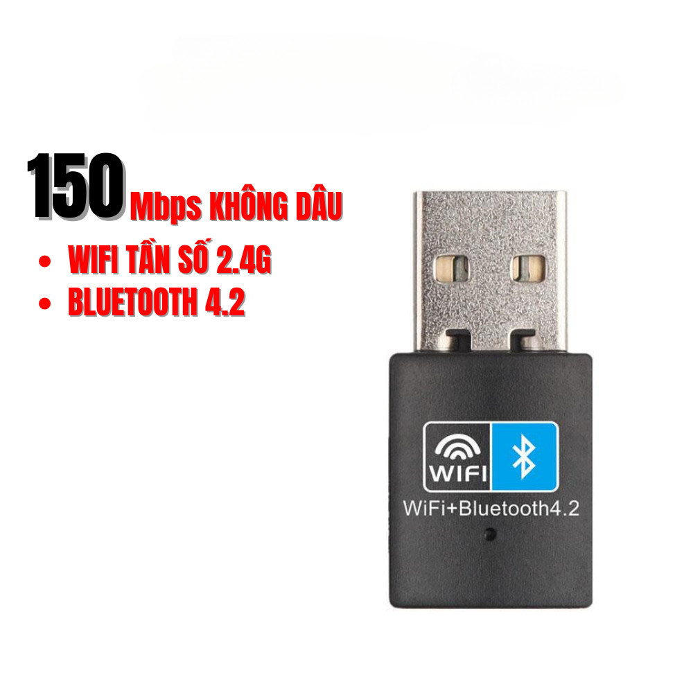 【24H】USB Thu Sóng Wifi Và Bluetooth 150Mbps, Dùng Cho Máy Tính PC Và Laptop Bị Hỏng Wifi Hoặc Bluetooth, Chuyên Cho