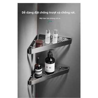 【 KOHLER 】 Giá đỡ lưu trữ điện phân màu xám gunmetal cổ điển cho phòng tắm, giá treo tường hình tam giác cho phòng tắm,