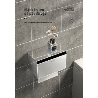【 KOHLER 】Hộp khăn giấy bằng thép không gỉ 304, giá treo khăn giấy chống nước cho phòng tắm, không cần khoan, giá treo g