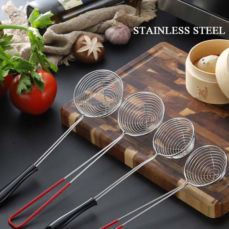 M6B7 Vợt múc Topping trân châu, vợt múc lẩu inox cán đỏ siêu bền MALAN