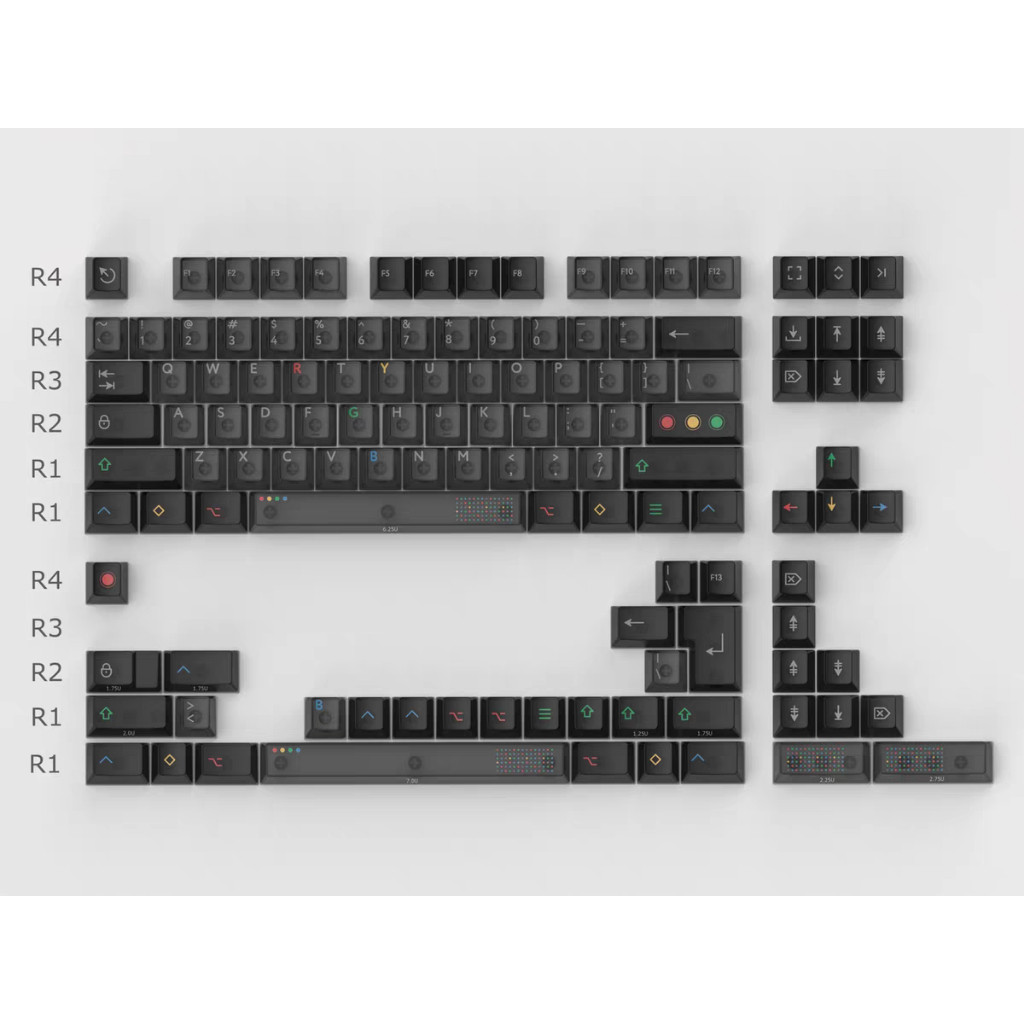 Keycap Retro Dark Lights PC cherry profile Keycap Aifei Traffic xuyên led bàn phím Polabe Commerce | BigBuy360 - bigbuy360.vn