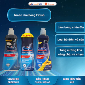 Nước làm bóng Finish cho máy rửa bát - Trợ xả, ngăn vệt nước, giúp chén đĩa sáng bóng