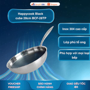 Chảo inox chống dính siêu tinh thể Happycook Black cube 28cm BCF-28TP