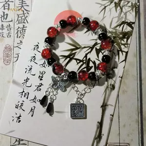 PNPIA- Tian Guan Ci Fu Vòng Tay Cosplay Xie Lian Hua Cheng Heaven Chính Thức Phước Lành Bướm Mặt Dây Chuyền Đính Hạt Lắc Tay Quà Tặng Cặp Đôi