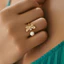 Nhẫn ngọc trai cổ điển Thời trang sang trọng Zircon Nhẫn bướm có thể điều chỉnh thanh lịch