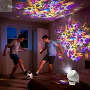 Đèn ngủ LED Giáng sinh AMLU, Đèn chiếu xoay chạy bằng USB hình bông tuyết, Đèn khí quyển có thể điều chỉnh độ sáng dưới nước di động để trang trí Giáng sinh