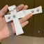 Túi đựng thẻ Mini PYCOU, Túi đựng thẻ đeo chéo bằng da phong cách Punk, Phong cách Gothic sáng tạo Phong cách Y2k Phong cách Chữ thập trắng Thiết kế Mặt Vòng cổ Phụ kiện Subculture Thời trang