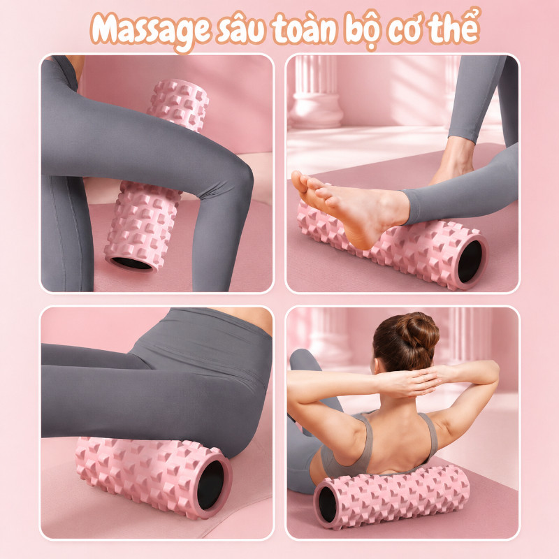 Con Lăn Yoga  Massage Foarm Roller, con lăn yoga, massage, giãn cơ tập yoga, gym, giảm đau mỏi vai gáy tại nhà