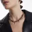 AqToCna Punk Kim Loại Gai Đinh Tán Choker Nelace Dành Cho Nam Nữ Gothic Hip Hop Hai Lớp Xương Đòn Dây Xích Nelace Y2K Phụ Kiện Trang Sức AqToCna