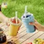 Cốc đá Hoey 600ml có thể gập lại di động có ống hút tích hợp và khuôn đá để đi du lịch thể thao ngoài trời đa chức năng