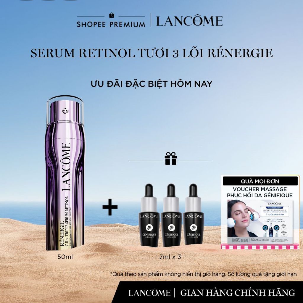 [KOL] Serum Retinol Tươi 3 Lõi Rénergie Lancome - Giúp Tái Tạo Da Nhanh Gấp 2 Lần Với Retinol Thông Thường 50ml