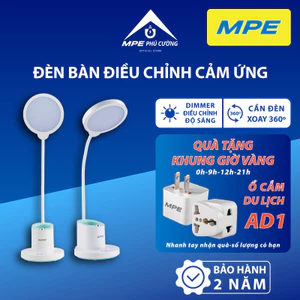 MPE - Đèn bàn đa năng 15W điều chỉnh cảm ứng ánh sáng tự nhiên xoay 360 tiêu chuẩn Châu Âu